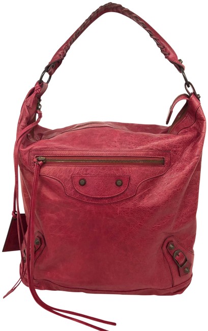 Balenciaga Red Leather Hobo Bag