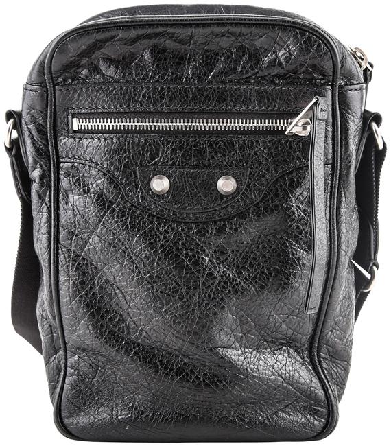 Balenciaga Reporter Arena Black Lambskin Leather Messenger Bag