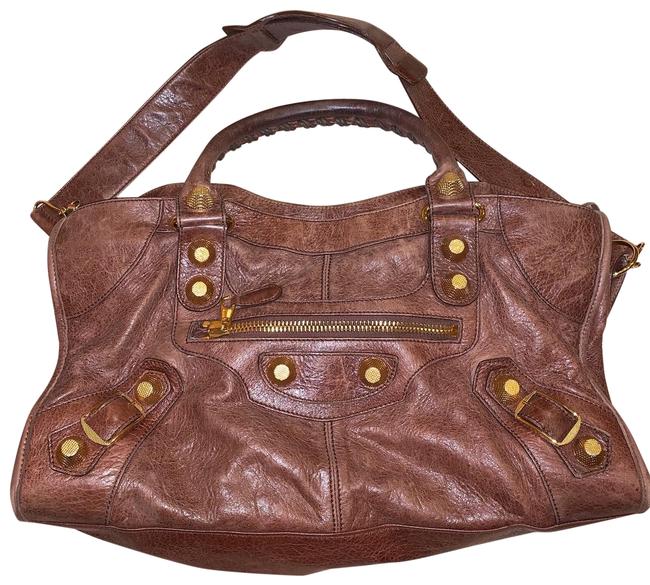 Balenciaga Shoulder Bag Classic City Medium Brown Leather Satchel