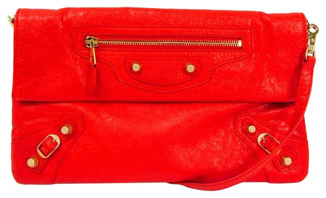 Balenciaga Shoulder Bag Giant Envelope 327079 Womens Orange Leather Clutch