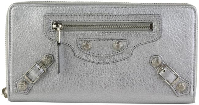 Balenciaga Silver Chanel Red Caviar Snap Wallet