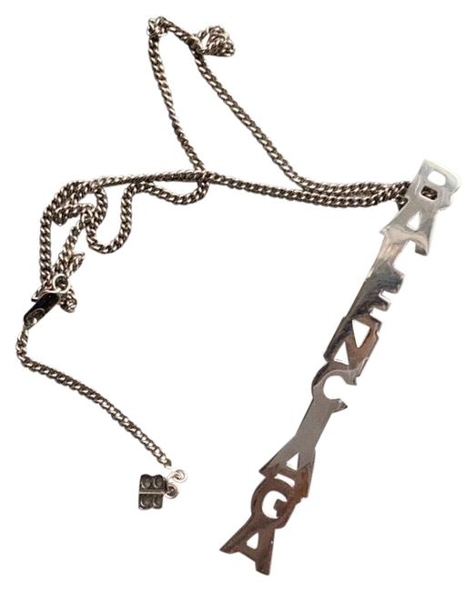Balenciaga Silver Vertical Typo Necklace