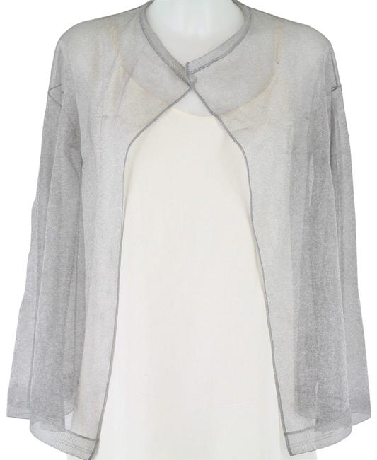 Balenciaga SilverGrey And Open Front Sheer Sweater Cardigan2 XS