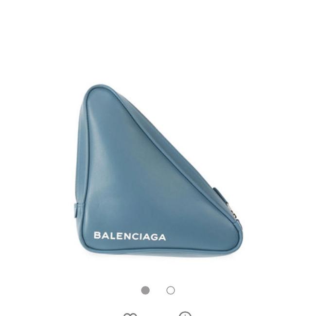 Balenciaga Sky Pochette Blue Leather Clutch