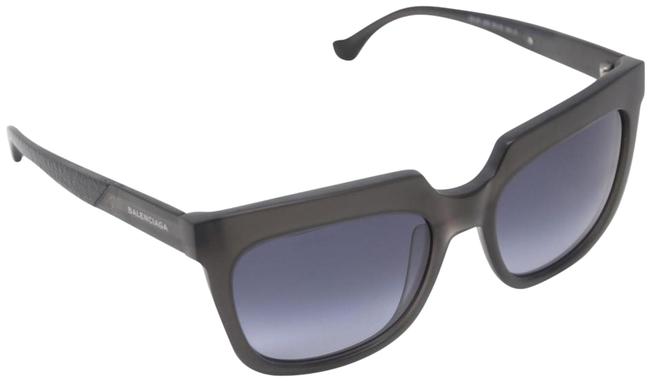Balenciaga Smoke Matte Black Square Overd Ba68 Grey Gradient Sunglasses