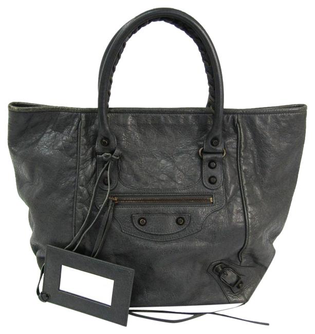 Balenciaga Sunday 228750 Handbag Gray Leather Satchel