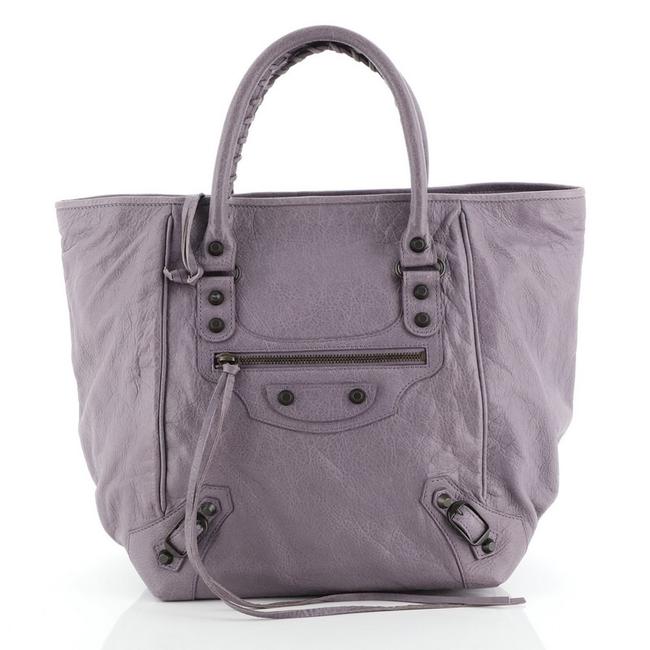 Balenciaga Sunday Classic Studs Small Purple Leather Tote