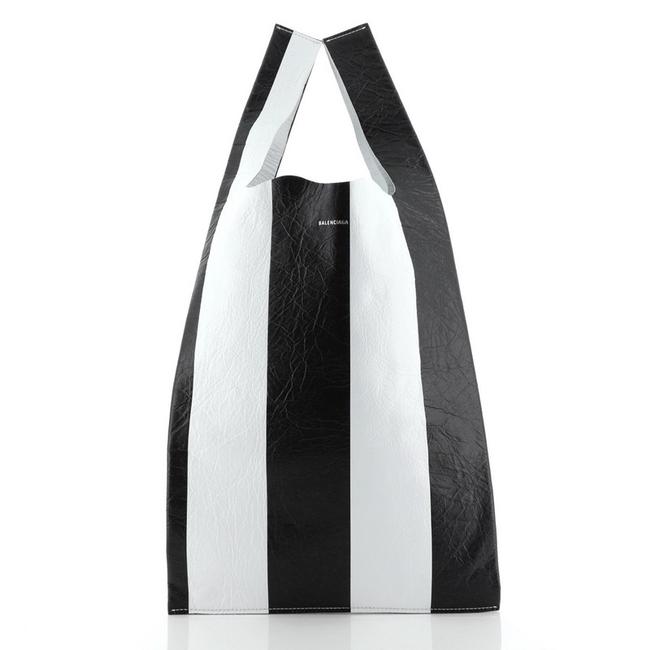 Balenciaga Supermarket Striped Medium Multicolor Leather Shoulder Bag