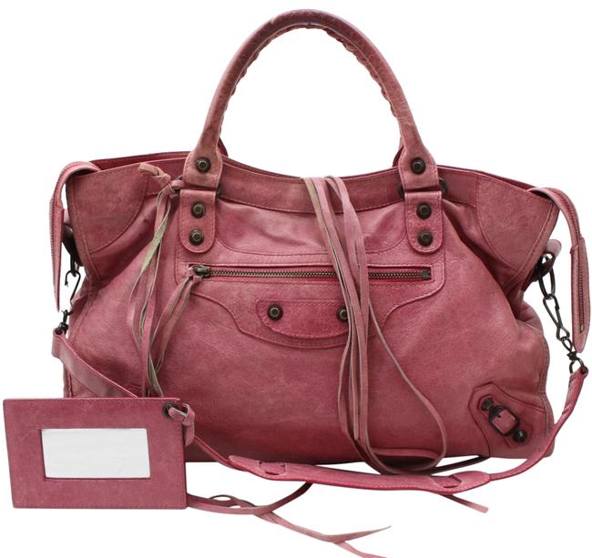 Balenciaga The City 2way 868533 Pink Leather Shoulder Bag
