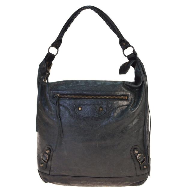 Balenciaga The City Black Leather Hobo Bag