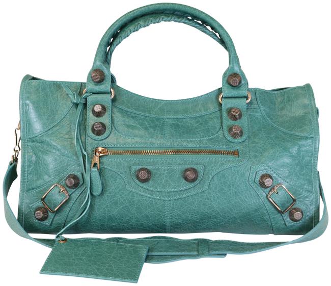 Balenciaga Time Ver Sauge Leather Tote