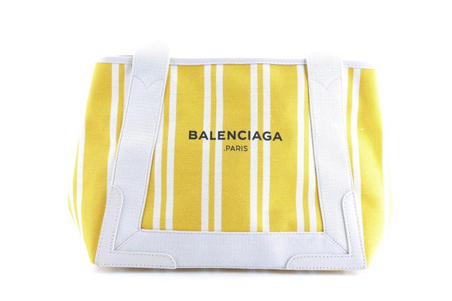 Balenciaga Tote Cabas Yellow Canvas Shoulder Bag