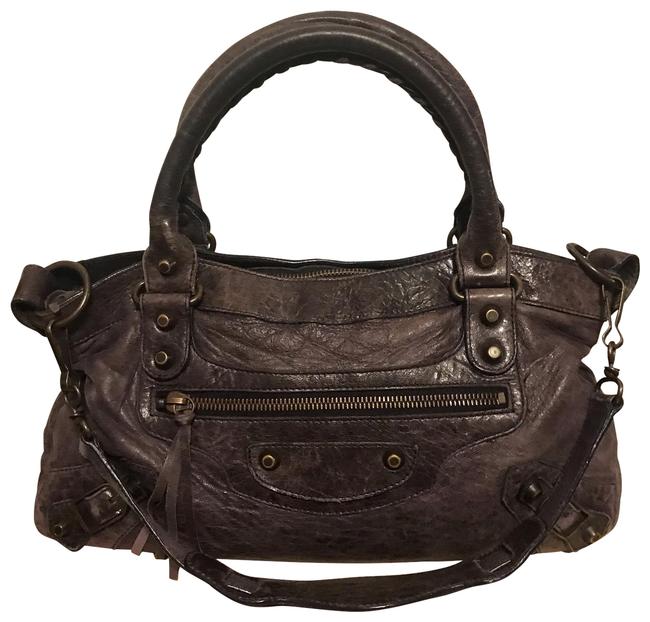 Balenciaga Shoulder Bag First City Chevre Leather Satchel