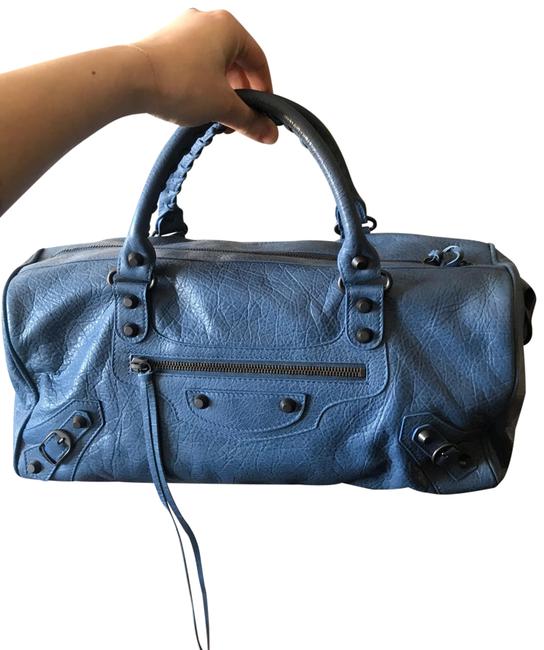 Balenciaga Twiggy Blue Leather Satchel