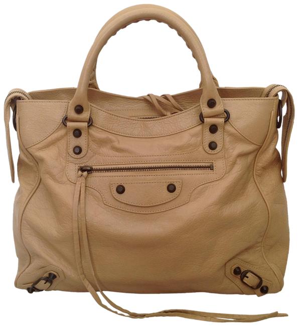 Balenciaga Velo Beige Leather Satchel