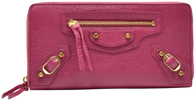Balenciaga Rose Dahlia Classic Zip Around Wallet