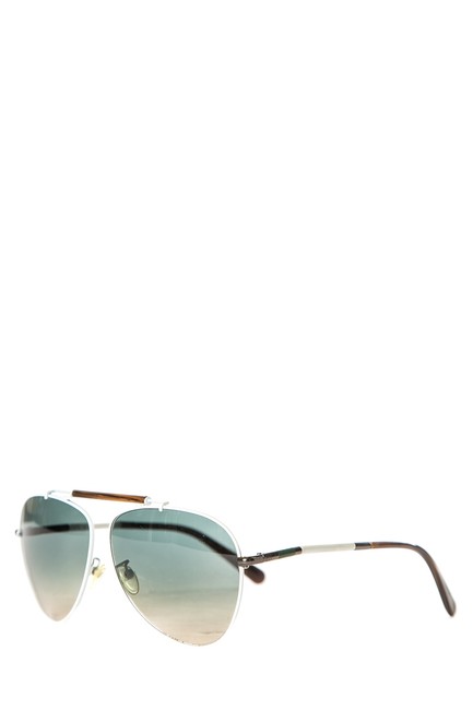 Balenciaga White Aviator Sunglasses