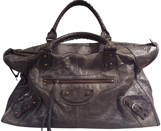 Balenciaga Work InBlackAnthracite Leather Satchel