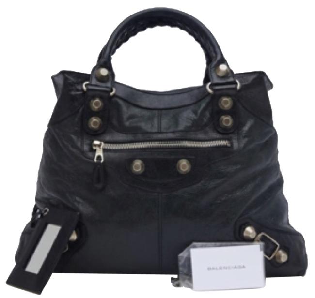 Balenciaga XL Chevre Navy Leather Tote