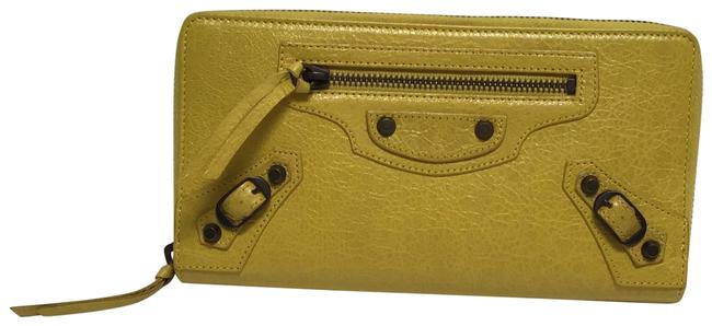 Balenciaga Yellow Classic Zip Around Wallet