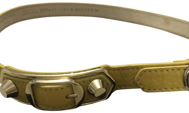 Balenciaga Yellow Leather Wrap Bracelet