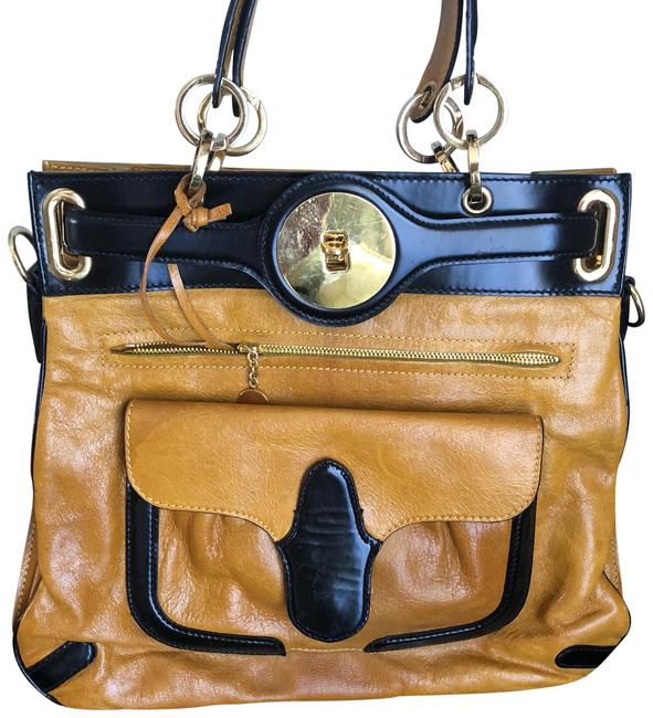 Balenciaga YellowBlack with Golden Hardware YellowBlack Leather Shoulder Bag