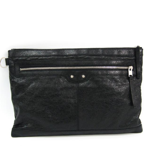 Balenciaga 273023 Womens Black Leather Clutch