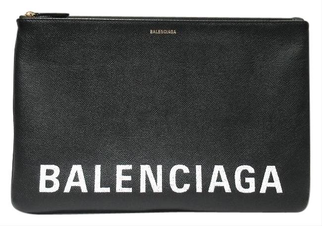 Balenciaga 529313 Unisex Black Leather Clutch