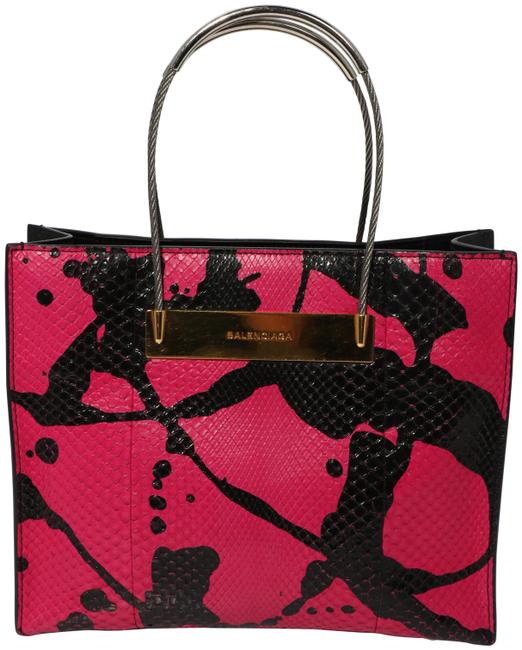 Balenciaga Bag Cable Shopper Pink Python Skin Leather Tote