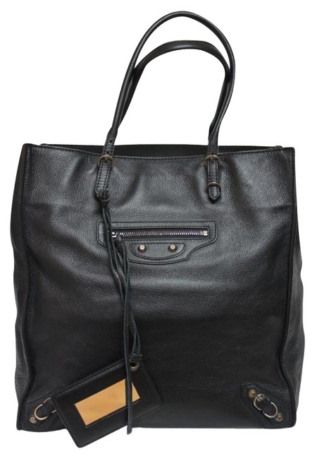 Balenciaga Bag Papier A5 Small Black Leather Tote