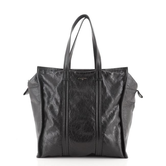 Balenciaga Bazar Large Black Leather Tote