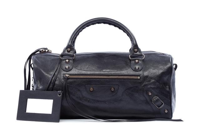 Balenciaga Big Lambskin Soft Black Leather Satchel
