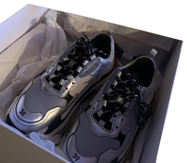 Balenciaga Black and Silver Sneakers