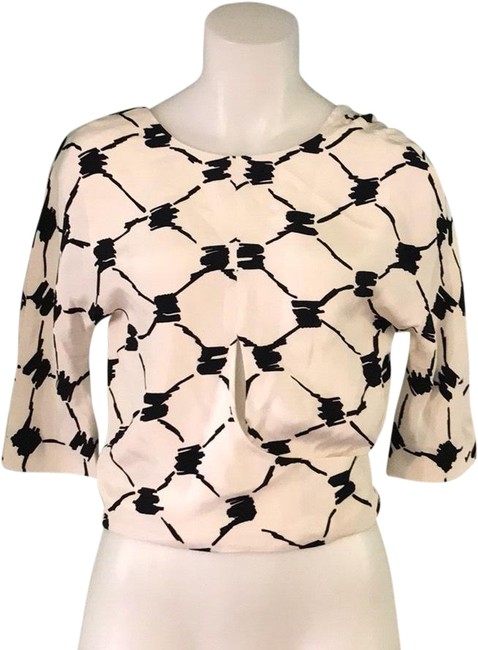 Balenciaga BlackWhite Silk Sz36 4us Top