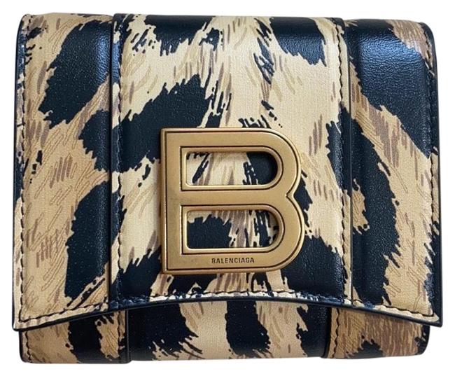 Balenciaga Black Beige Compact Wallet