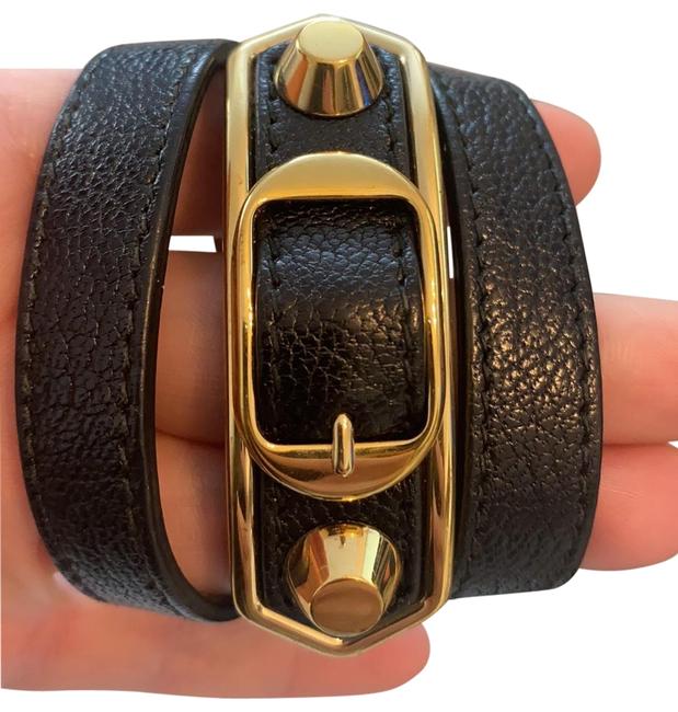 Balenciaga Black BlackGold Wrap Bracelet