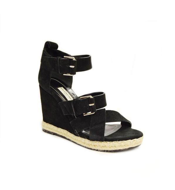 Balenciaga Black Croute Epaisse Sandal Wedges