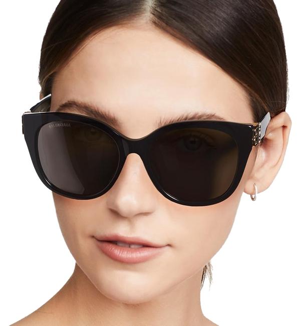 Balenciaga BlackGold Bb0103sa 001 Round Logo Sunglasses