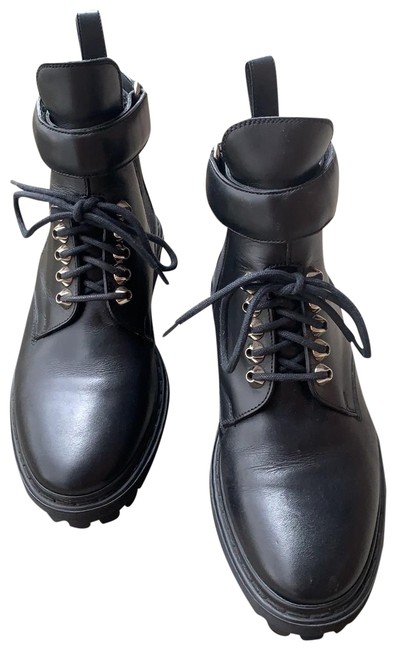 Balenciaga Black Gored Ankle Strap BootsBooties