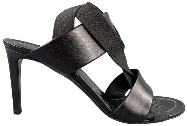 Balenciaga Black Leather Ribbon Strappy Sandals