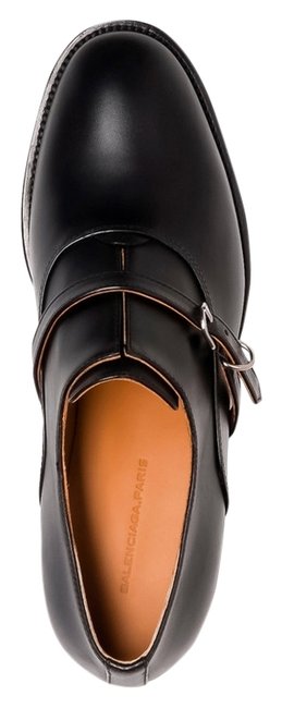 Balenciaga Black Papier Derby Buckle Flats