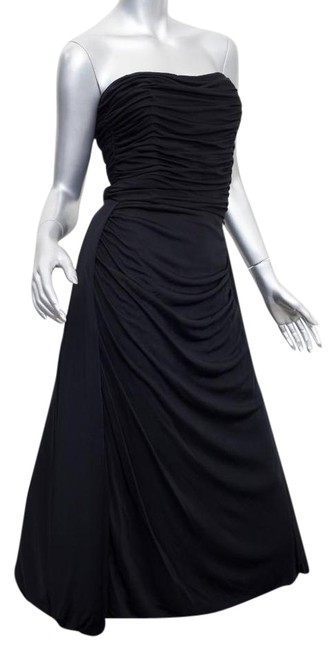 Balenciaga Black Ruched Strapless A line Mid length Cocktail Dress6 S