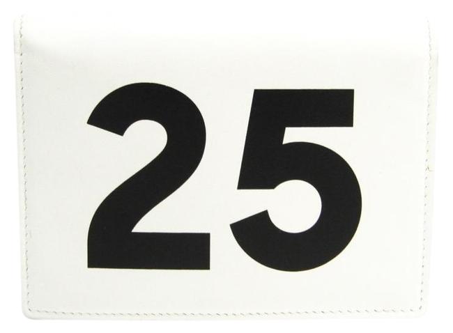 Balenciaga BlackWhite 493995 Unisex Leather Bi fold Wallet