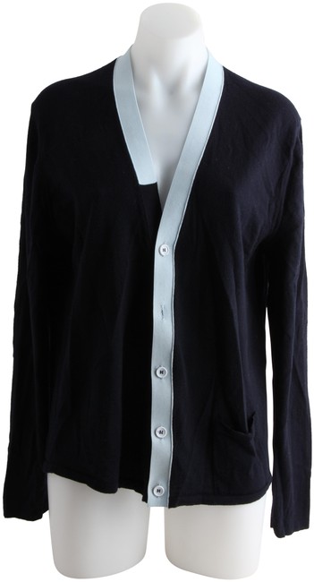 Balenciaga Black With Light Blue Trim Cardigan16 XL, Plus 0x