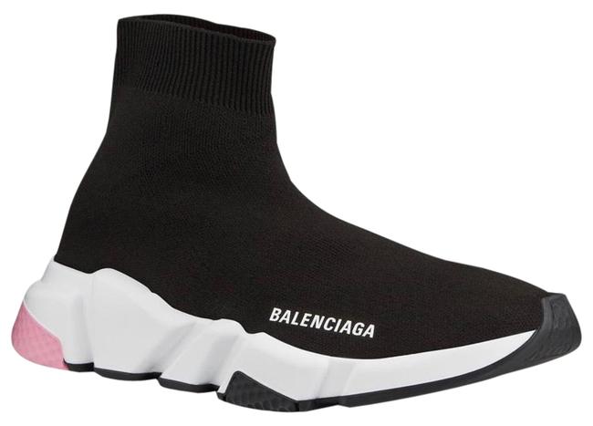 Balenciaga Black with Pink Speed Knit Chunky Sneakers