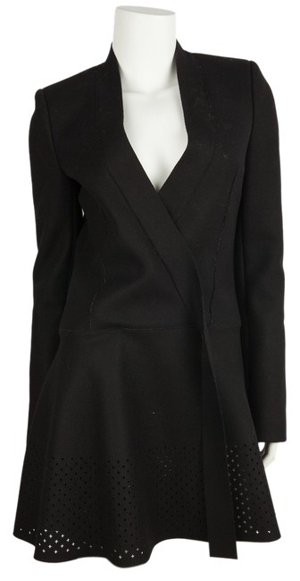 Balenciaga Black Wool Cut Out Detail Coat6 S