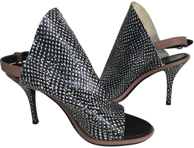 Balenciaga BlackWhite Snake skin Pumps Narrow