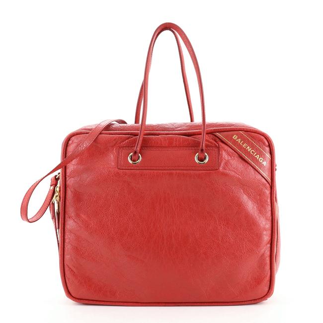 Balenciaga Blanket Square Large Leather Satchel