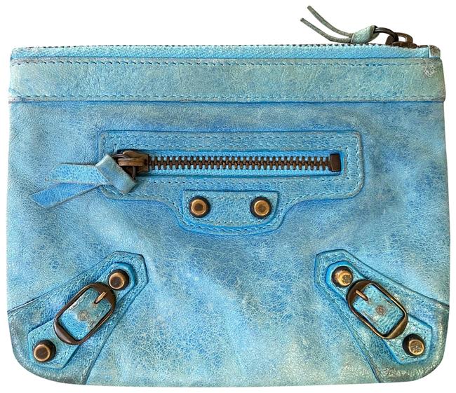 Balenciaga Blue Cosmetic Pouch Coin Card Wallet