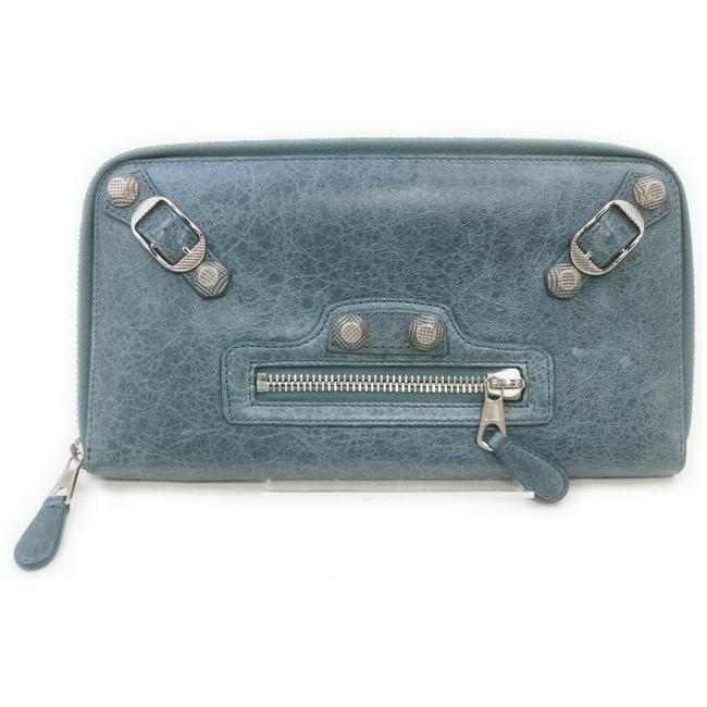 Balenciaga Blue Zippy Leather Arena Long Zip Around 861786 Wallet